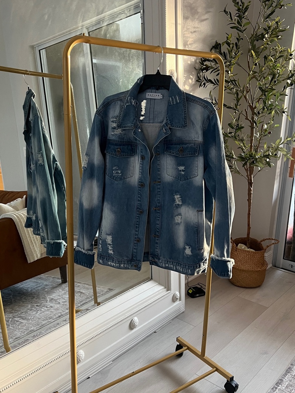 Native Light Blue Distressed Denim Jacket